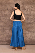 Solid color cotton slub flared pant