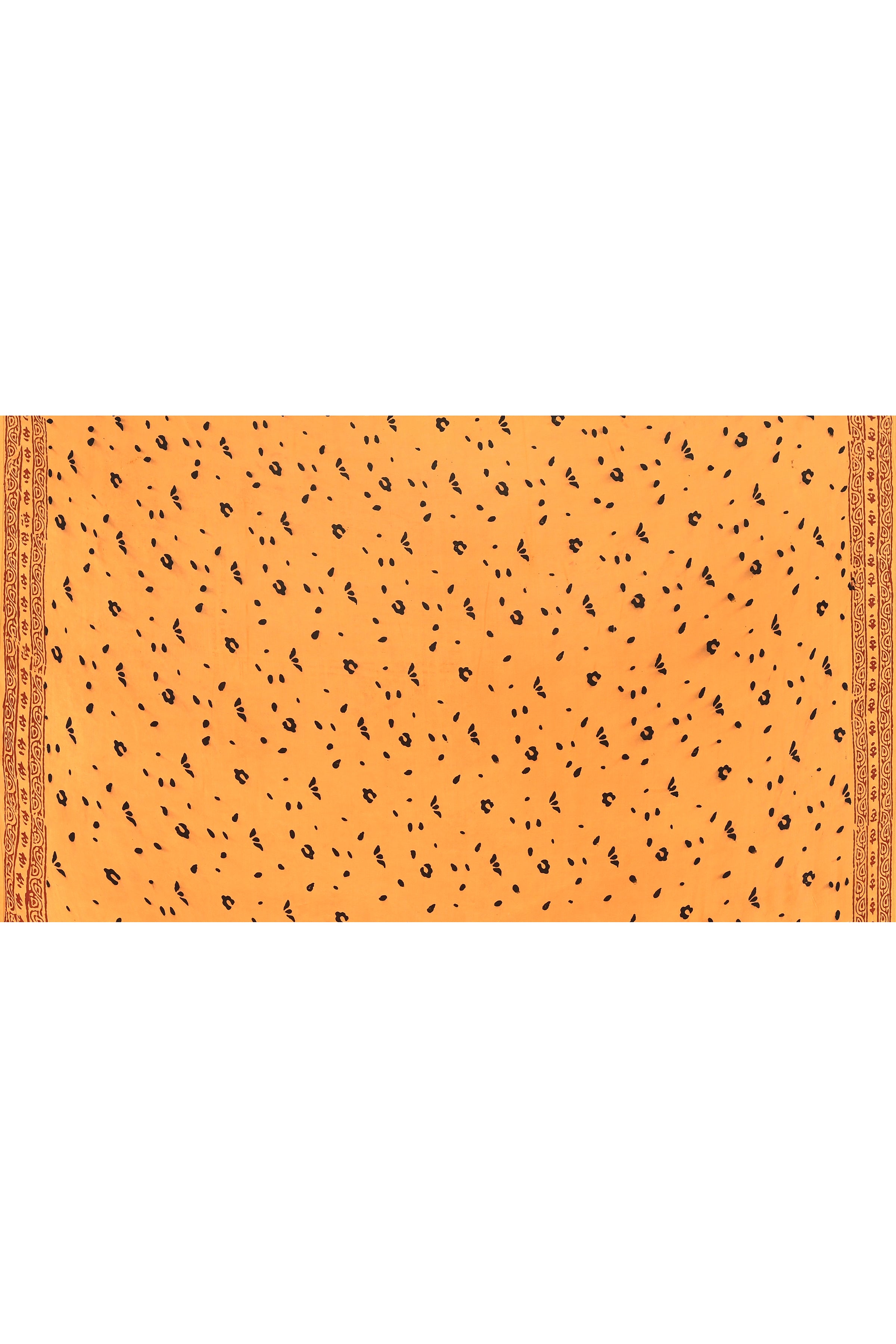 Light orange Bagh print Dola silk saree