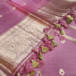 Orchid Purple Banarasi Munga Silk Suit Set with Zari Buti and Floral Border
