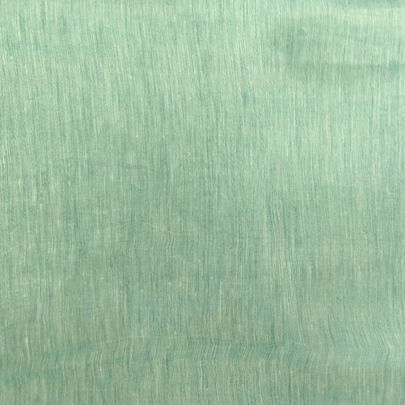 Sea Green Banarasi Linen Tussar Suit Set with Antique Zari Motifs and Hand-Tied Tassels