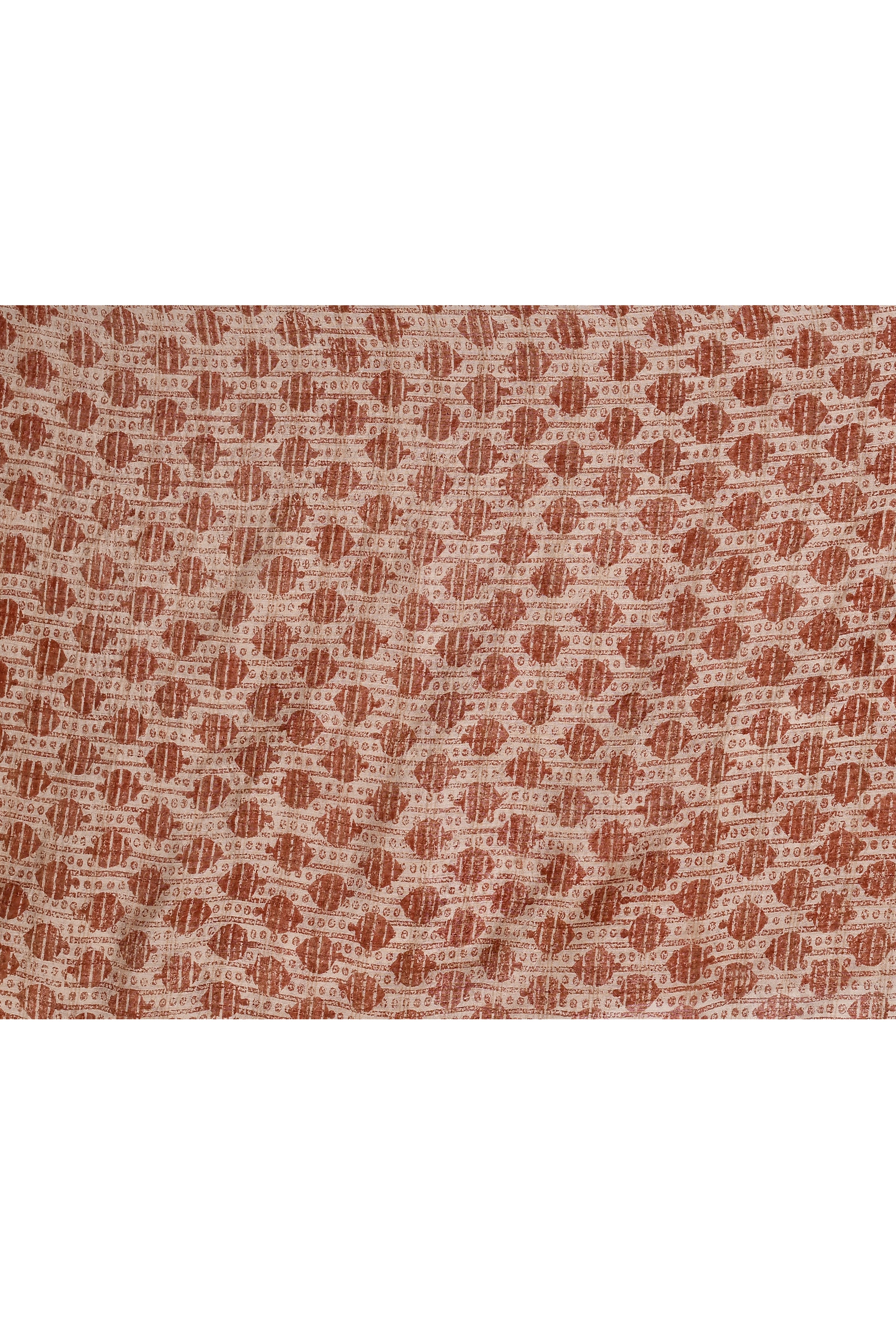 Munga silk golden stripes saree with handblock printed blouse