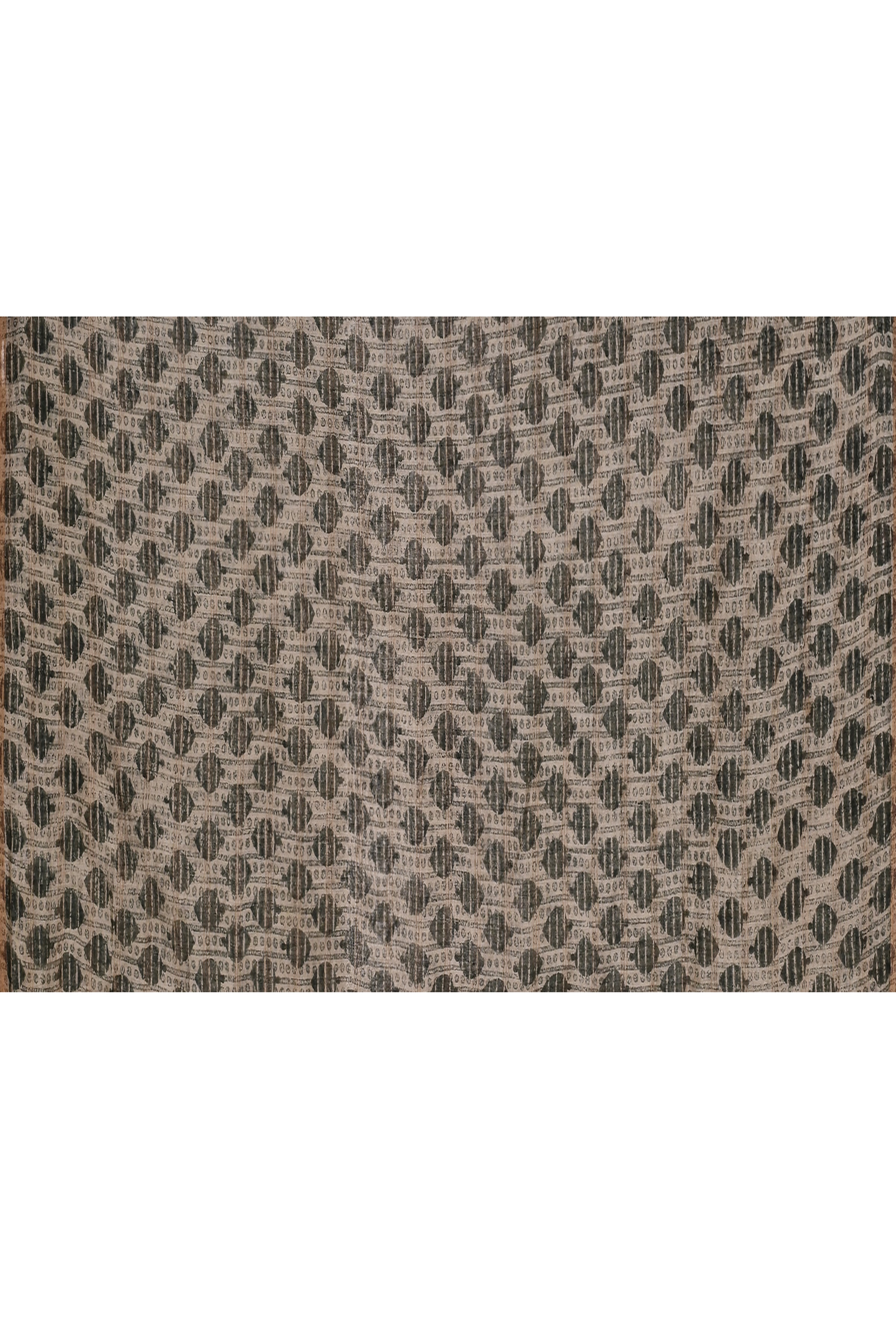 Munga silk golden stripes saree with handblock printed blouse