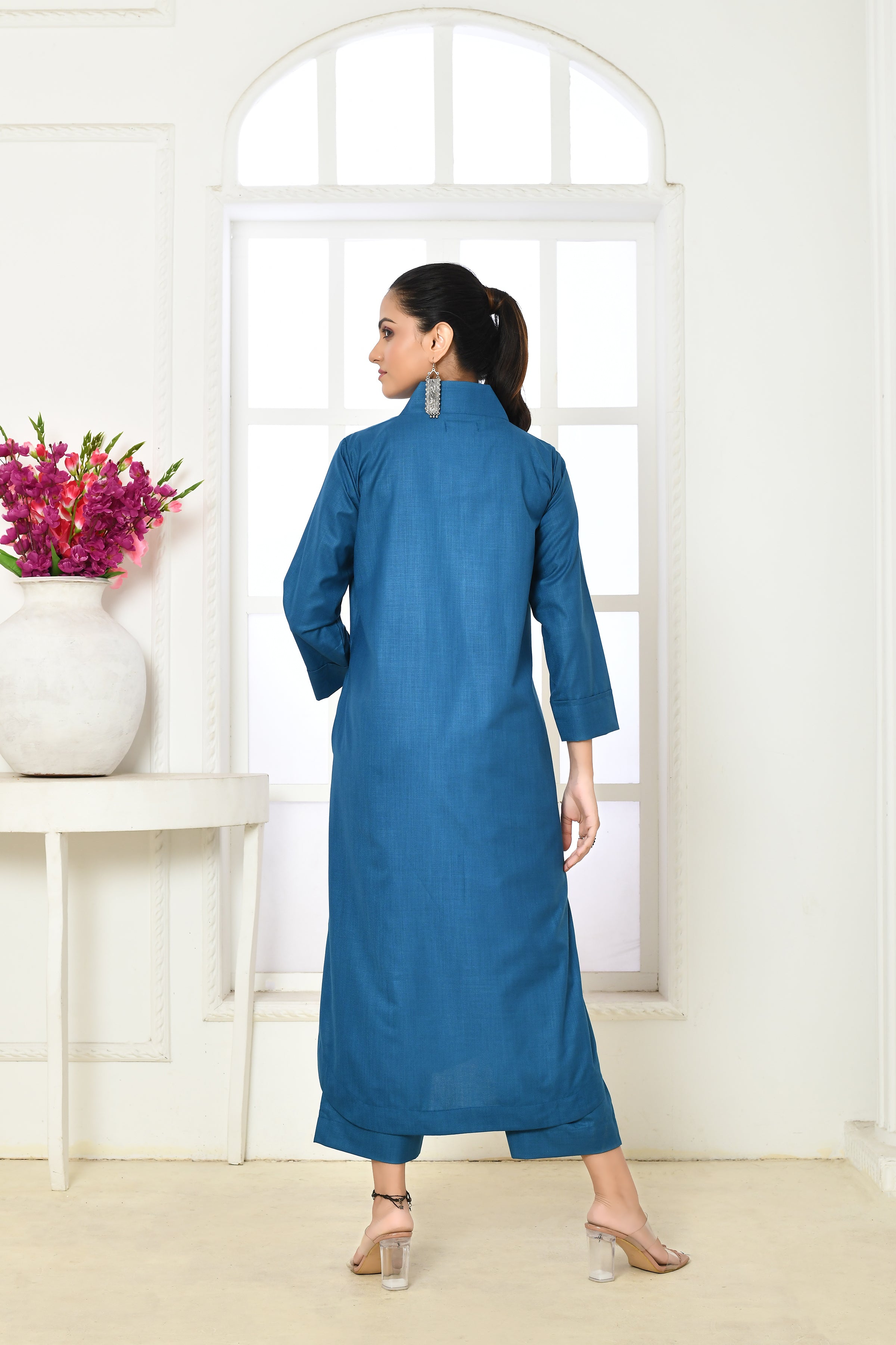 Solid colored cotton slub co-ord set