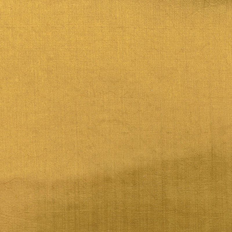 Mustard Gold Tussar Linen Suit Set with Silver Zari Floral Border