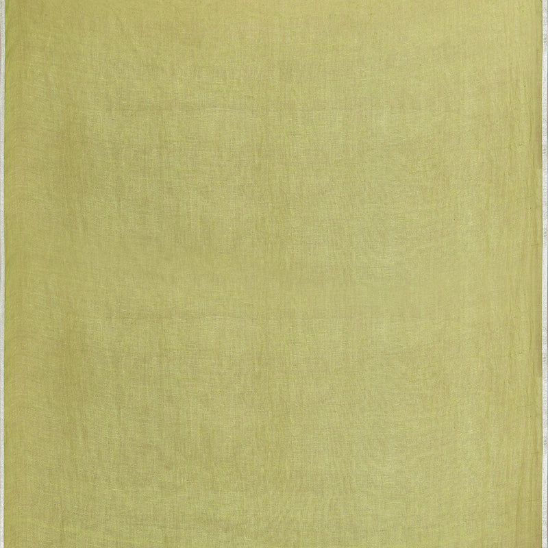 Printed linen cotton saree zari border with blouse piece