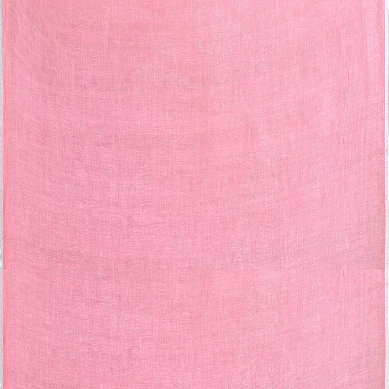 Paisely printed linen cotton saree zari border with blouse piece