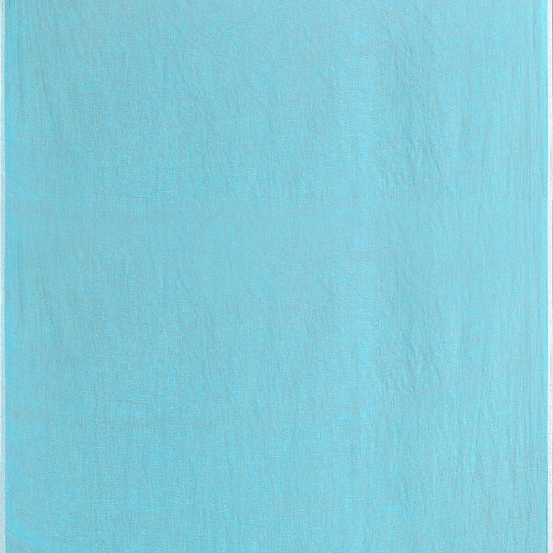 Printed linen cotton saree zari border with blouse piece