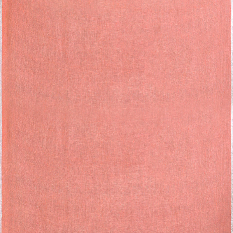 Printed linen cotton saree zari border with blouse piece