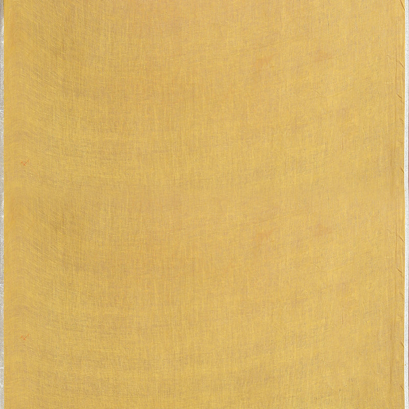 Paisely printed linen cotton saree zari border with blouse piece