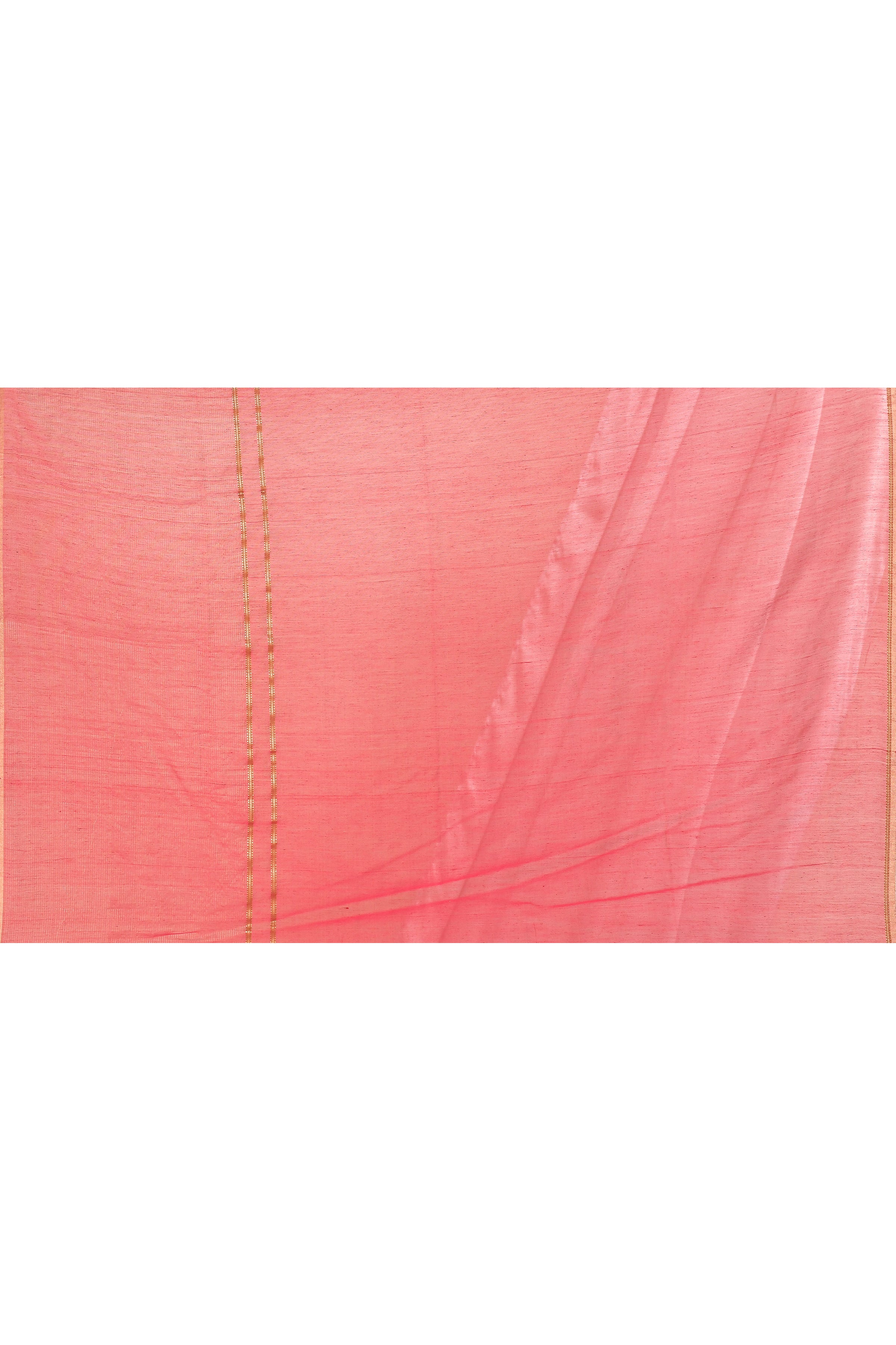 Maheshwari pure handloom saree with golden stripes pallu and thin golden zari border