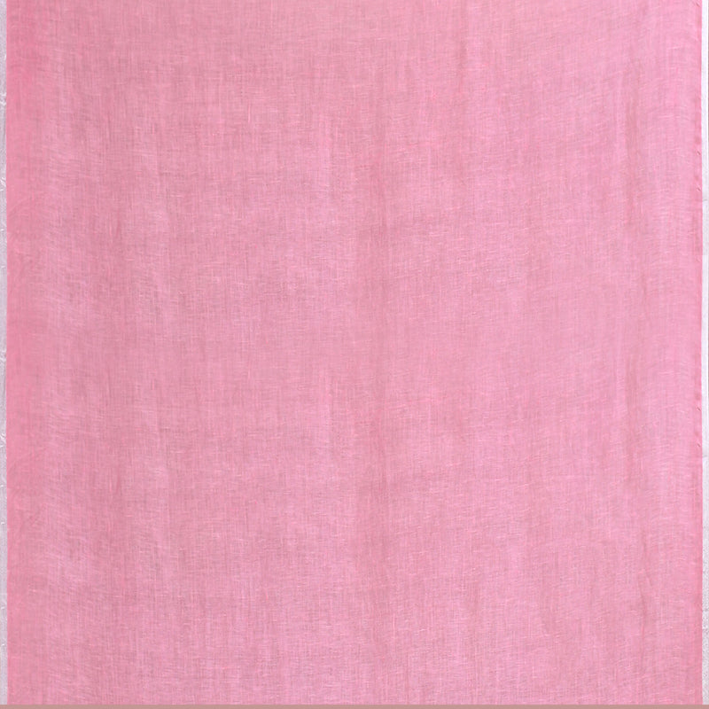 Printed linen cotton saree zari border with blouse piece