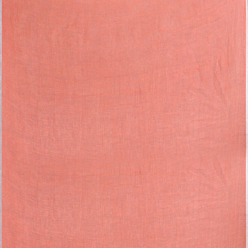 Printed linen cotton saree zari border with blouse piece