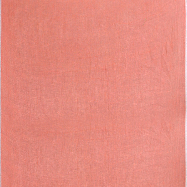 Printed linen cotton saree zari border with blouse piece