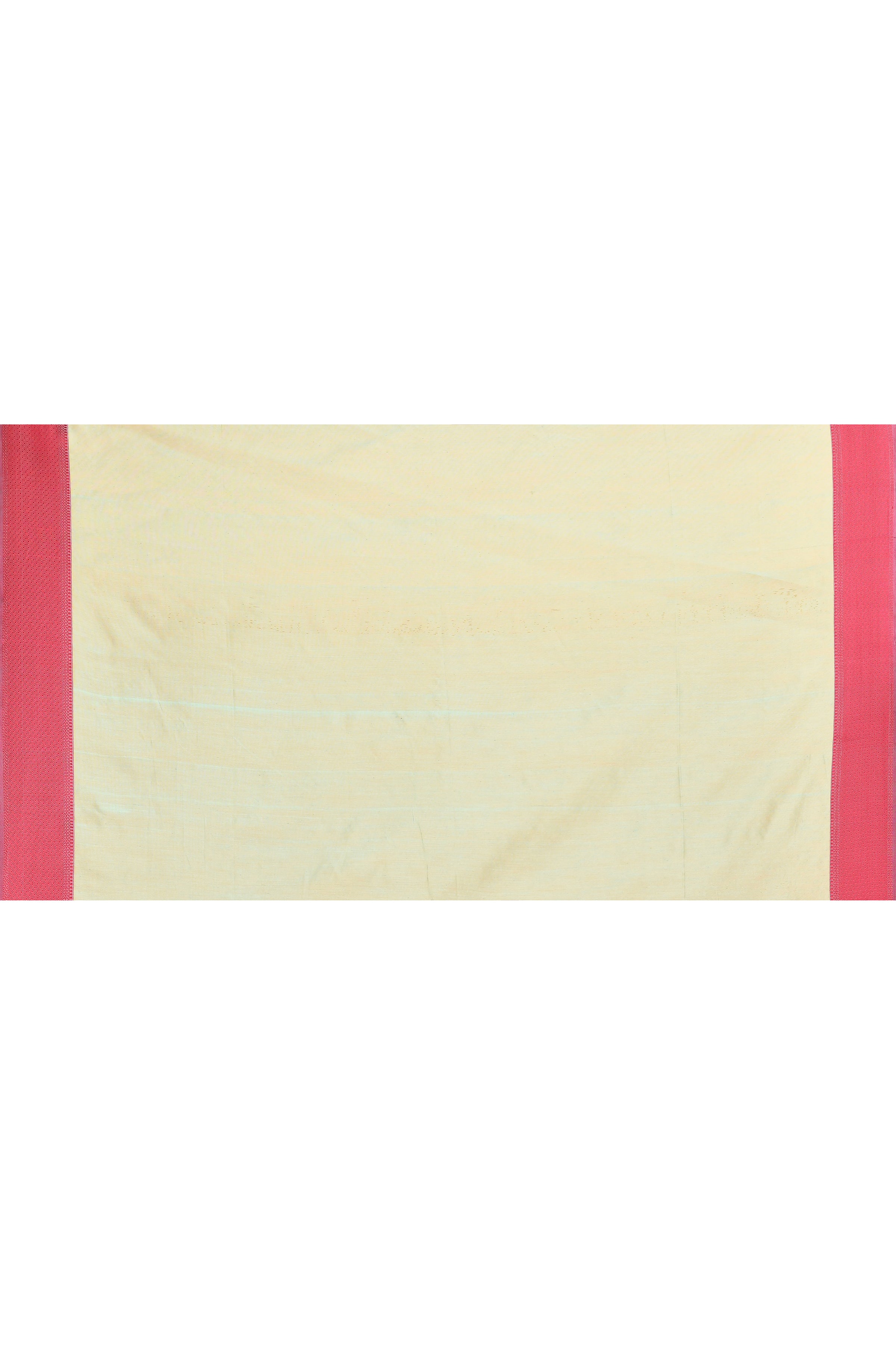 Plain Maheshwari pure handloom saree with contrast dark pink resham border