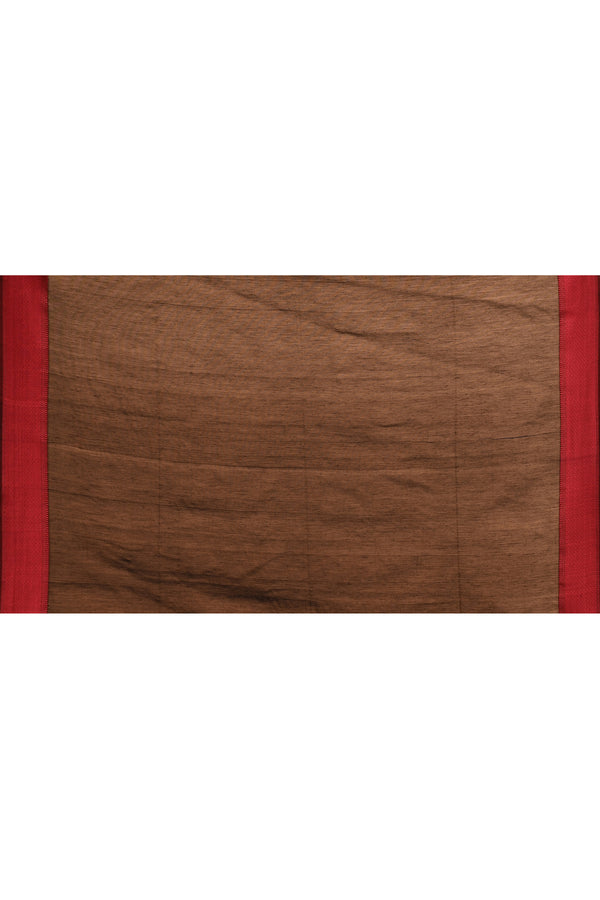 Plain Maheshwari pure handloom saree with contrast dark pink resham border