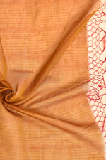 Plain Maheshwari pure handloom self-checks saree with narrow contrast pink border