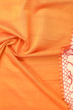 Plain Maheshwari pure handloom self-checks saree with narrow contrast pink border