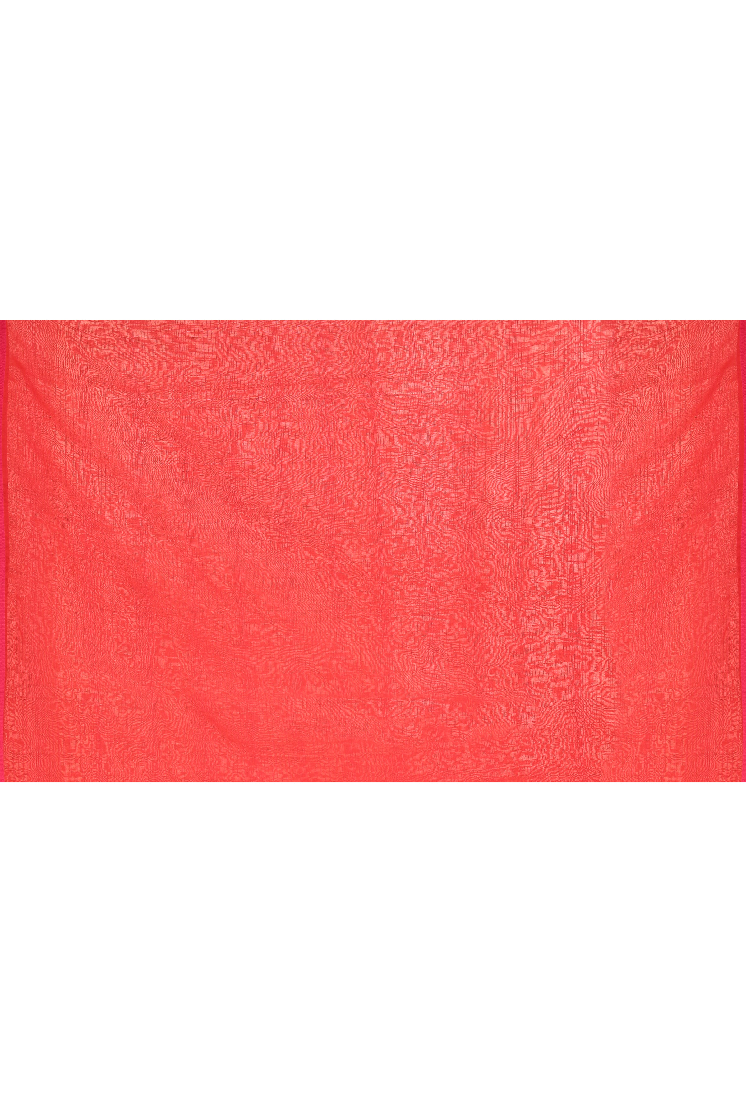 Plain Maheshwari pure handloom self-checks saree with narrow contrast pink border