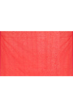 Plain Maheshwari pure handloom self-checks saree with narrow contrast pink border