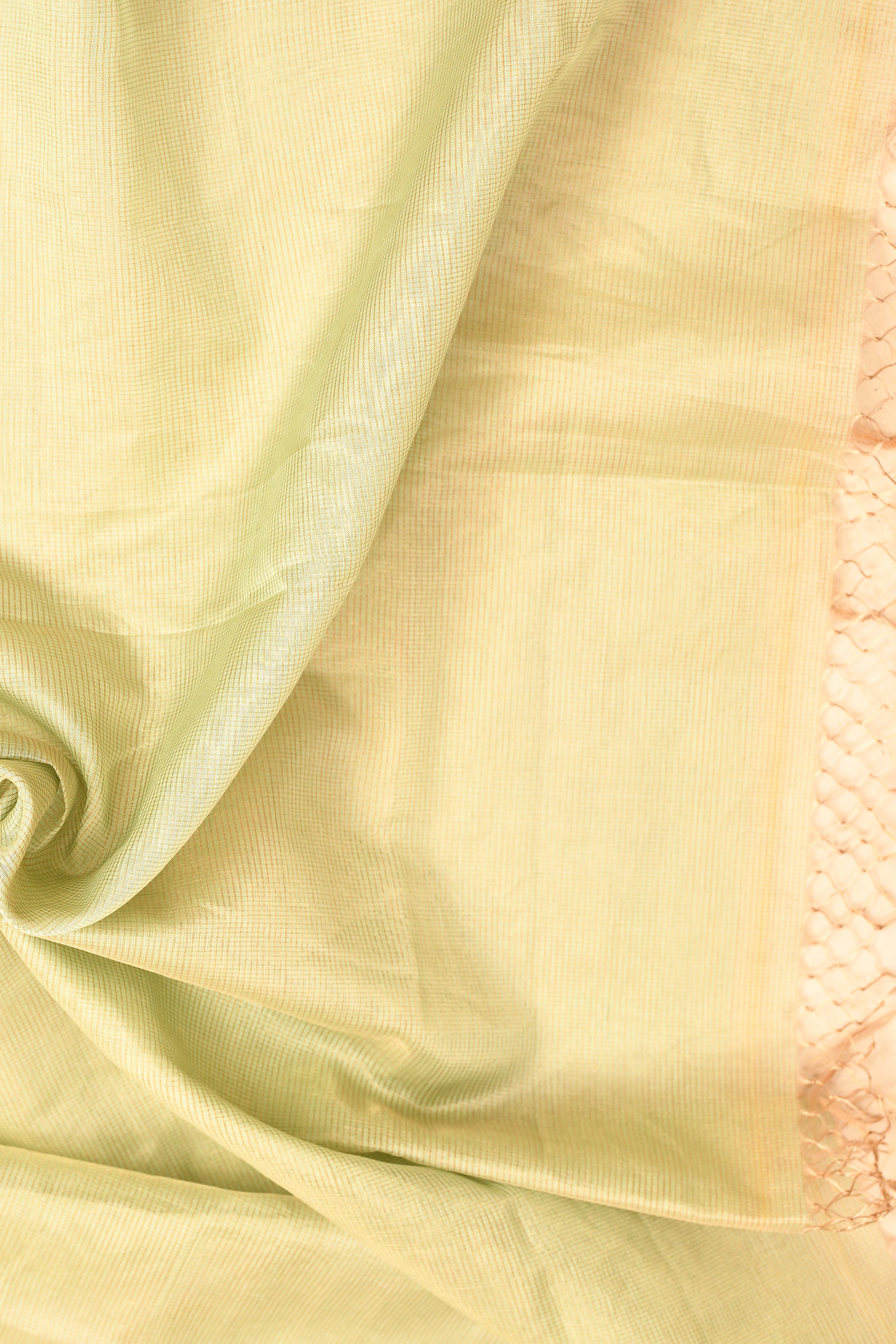 Maheshwari pure handloom tissue saree with small golden checks