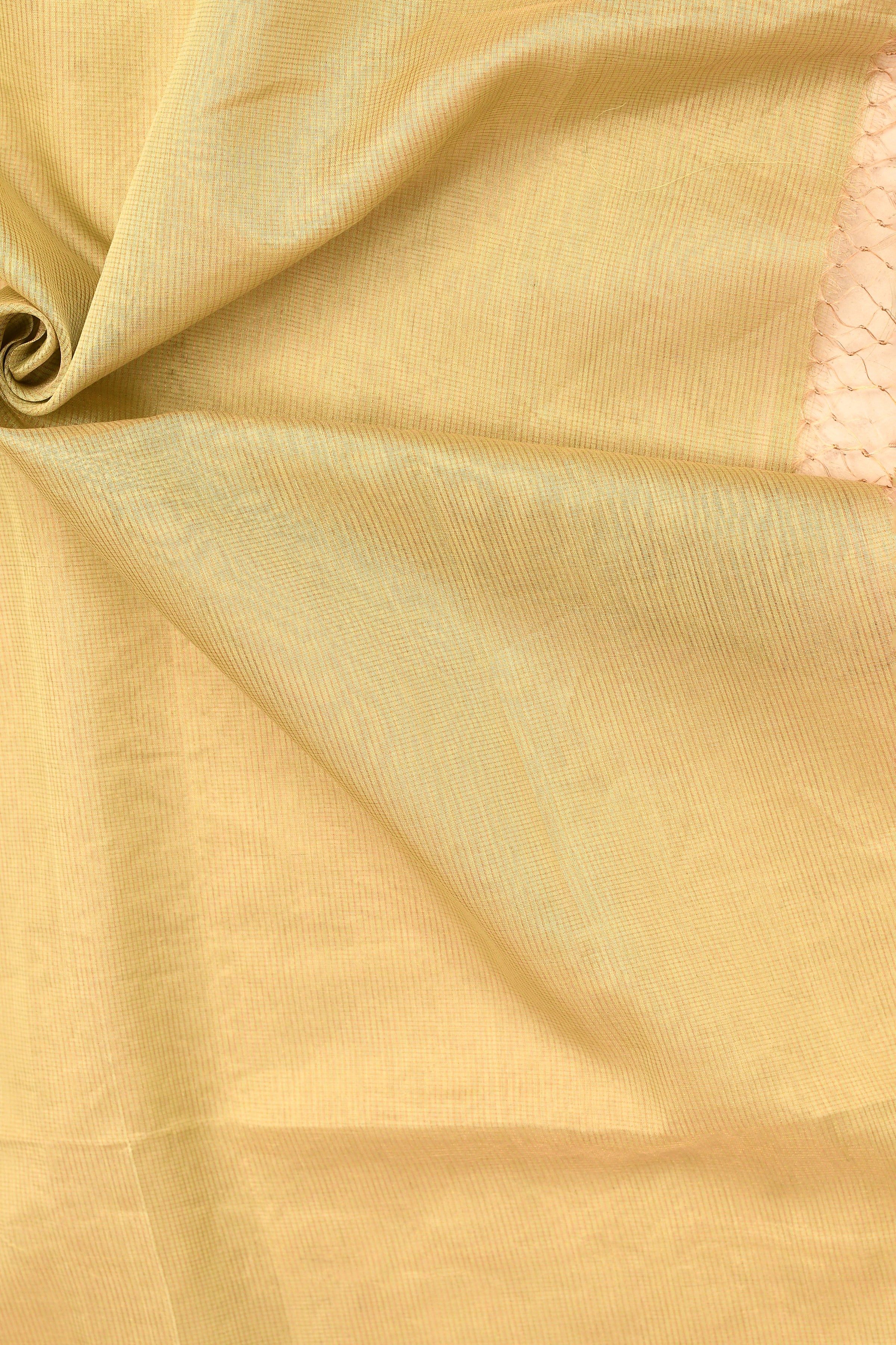 Maheshwari pure handloom tissue saree with small golden checks