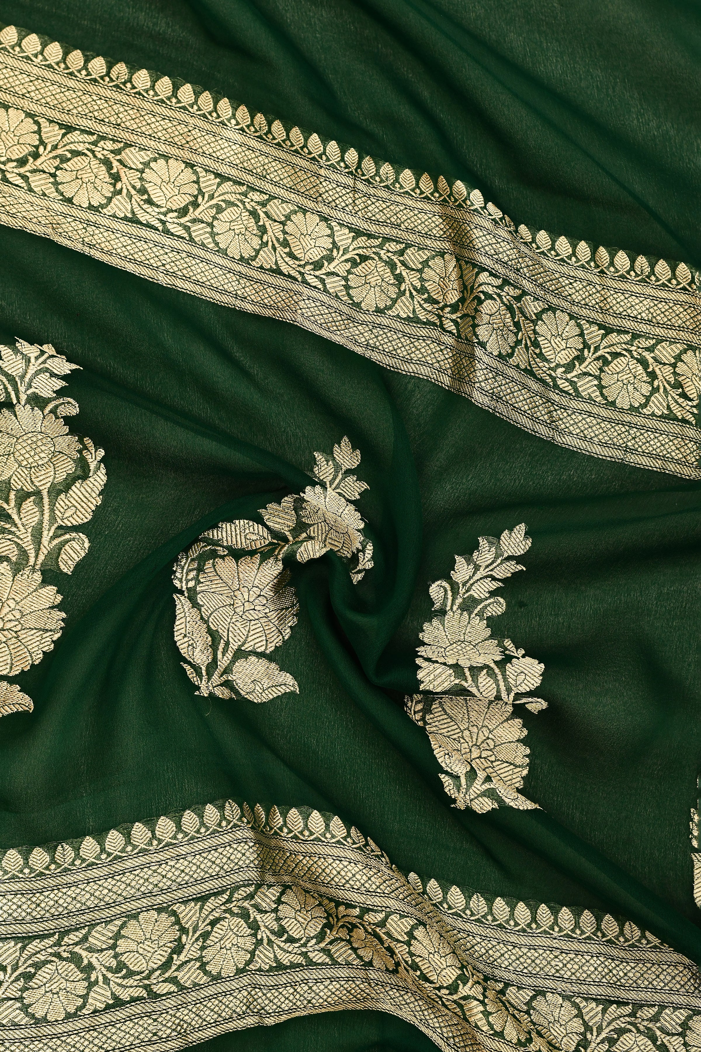 Pure Khaddi Georgette Banarasi saree with booti blouse