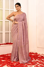 Pure Munga Tussar woven Saree with floral digital printed blouse