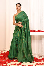 Pure Munga Tussar woven Saree with floral digital printed blouse