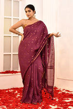 Pure Munga Tussar woven Saree with floral digital printed blouse