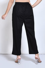 Black Cotton stretchable pants