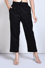 Black Cotton stretchable pants