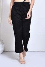 Black Cotton stretchable pants