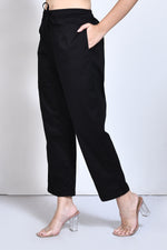 Black Cotton stretchable pants