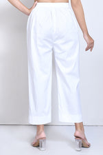White Cotton stretchable pants