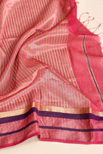 Maheshwari pure handloom plain saree with broad contrast border