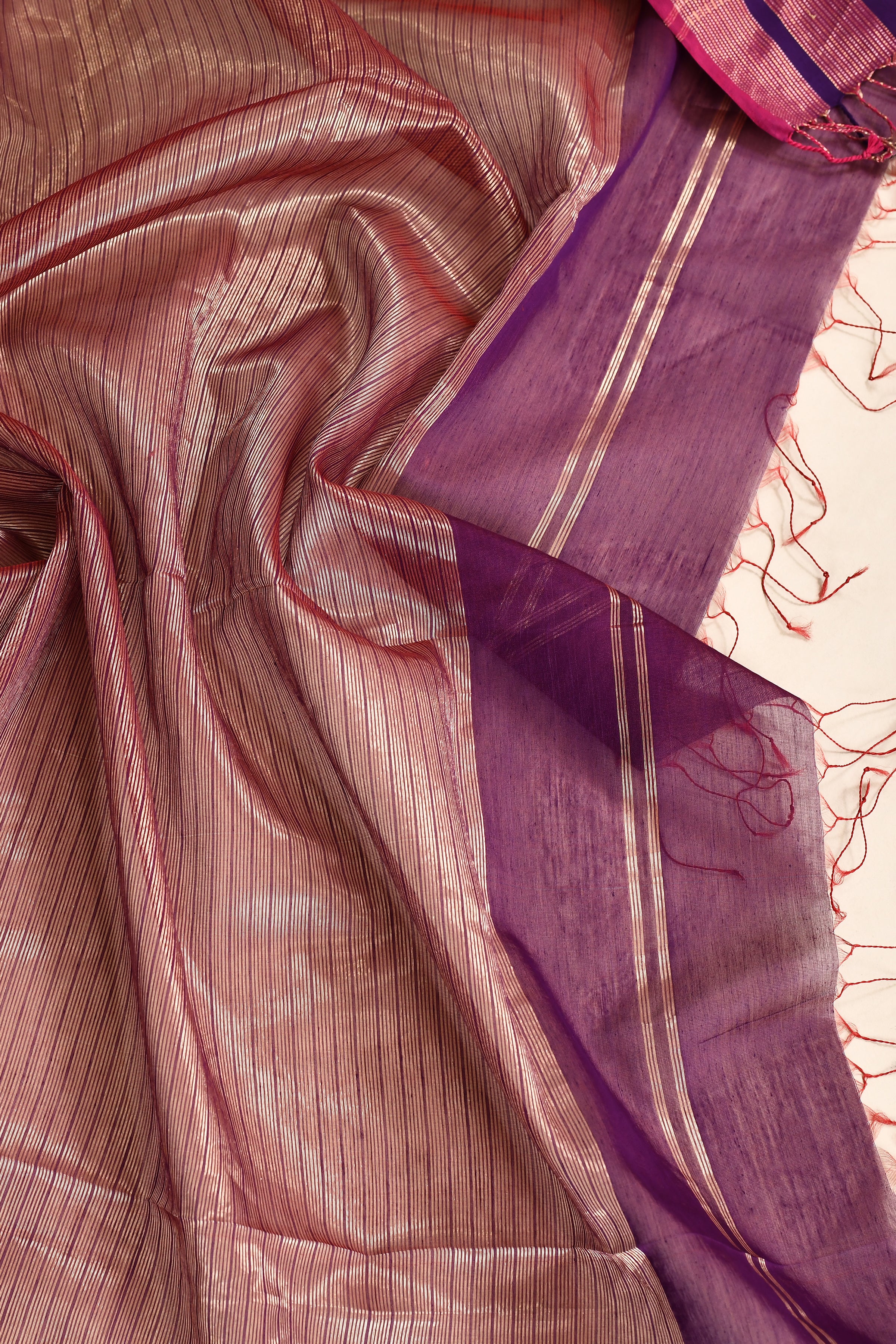 Maheshwari pure handloom plain saree with broad contrast border