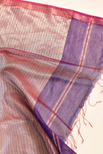 Maheshwari pure handloom plain saree with broad contrast border