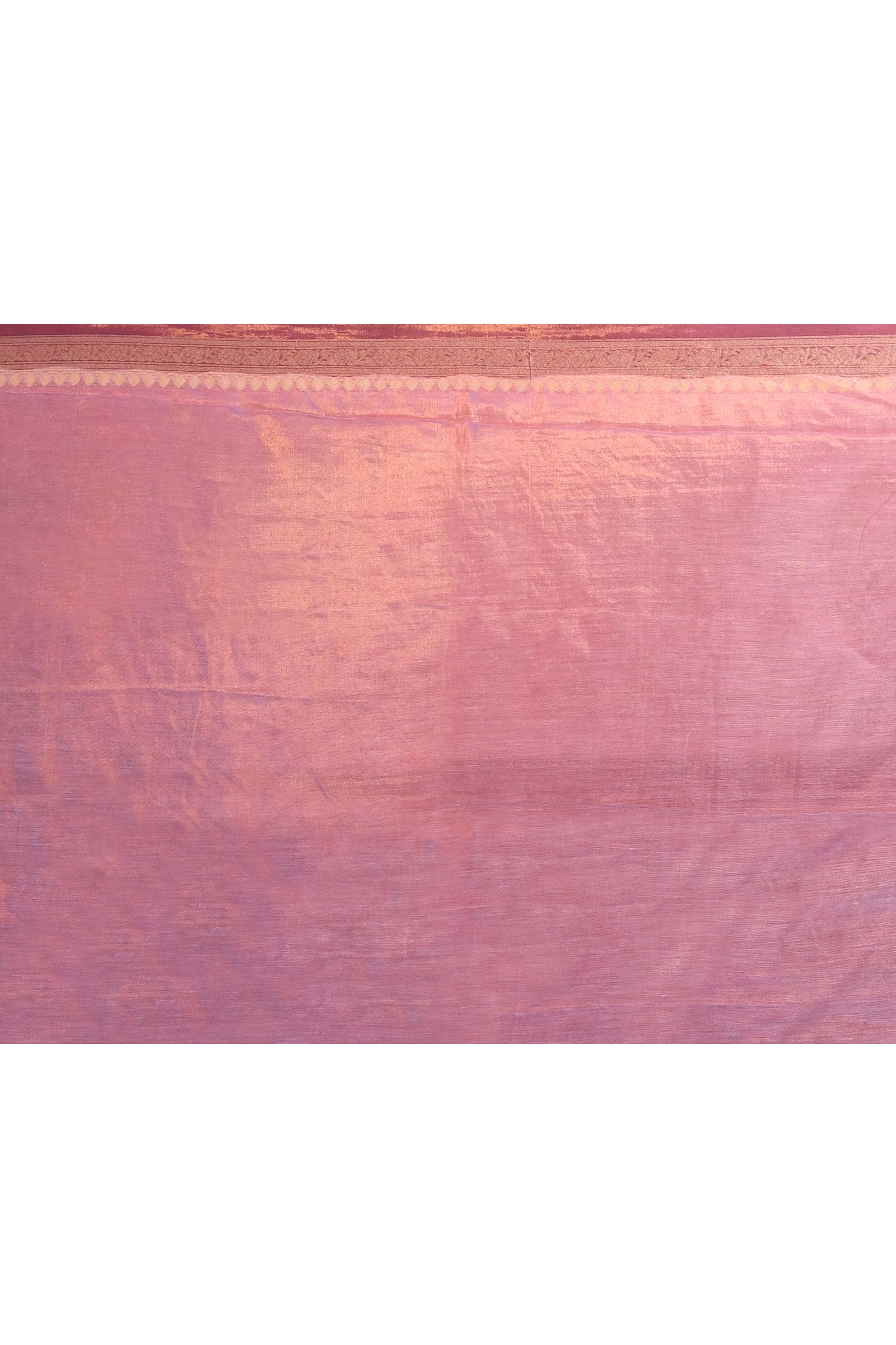 Pure Chanderi Cotton Saree with Woven Buti Motifs – Mauve Pink & Burnt Orange