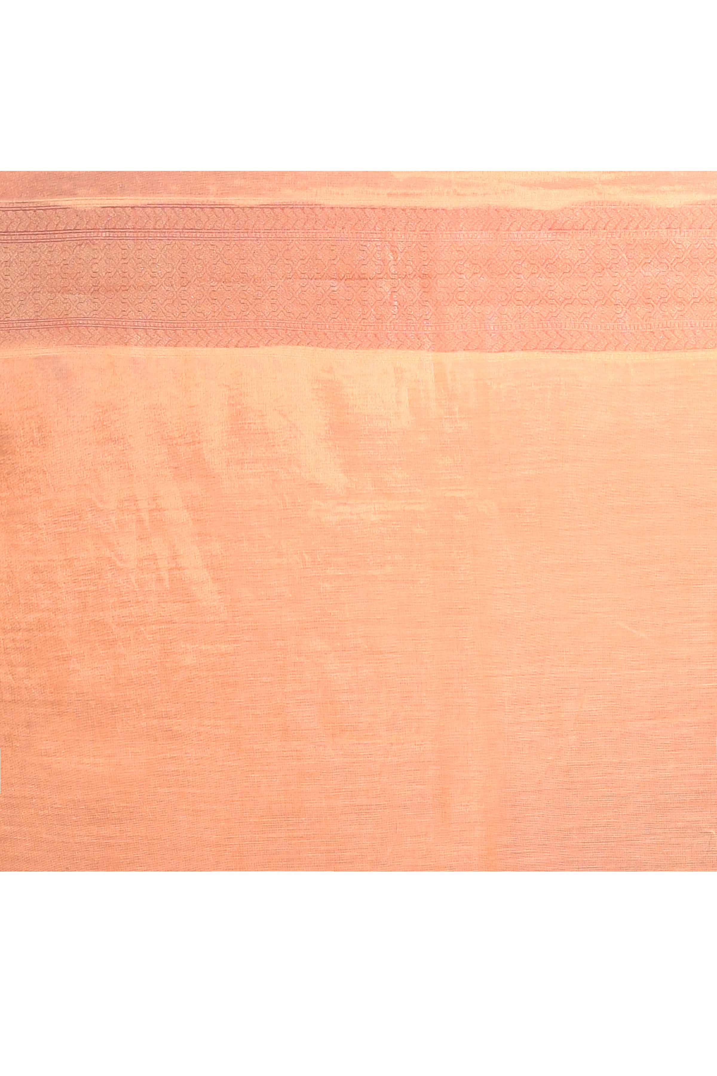 Pure Chanderi Cotton Saree with Woven Buti Motifs – Blush Pink, Peach & Burnt Orange