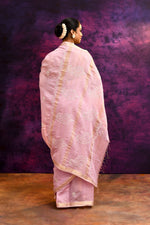 Pure Cotton Saree with Lucknowi Chikankari Embroidery – Dusty Rose Pink