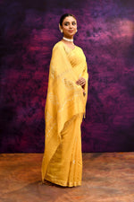 Pure Cotton Saree with Lucknowi Chikankari Embroidery – Mustard Yellow