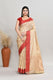 Kota silk saree with banarasi zari work-off white