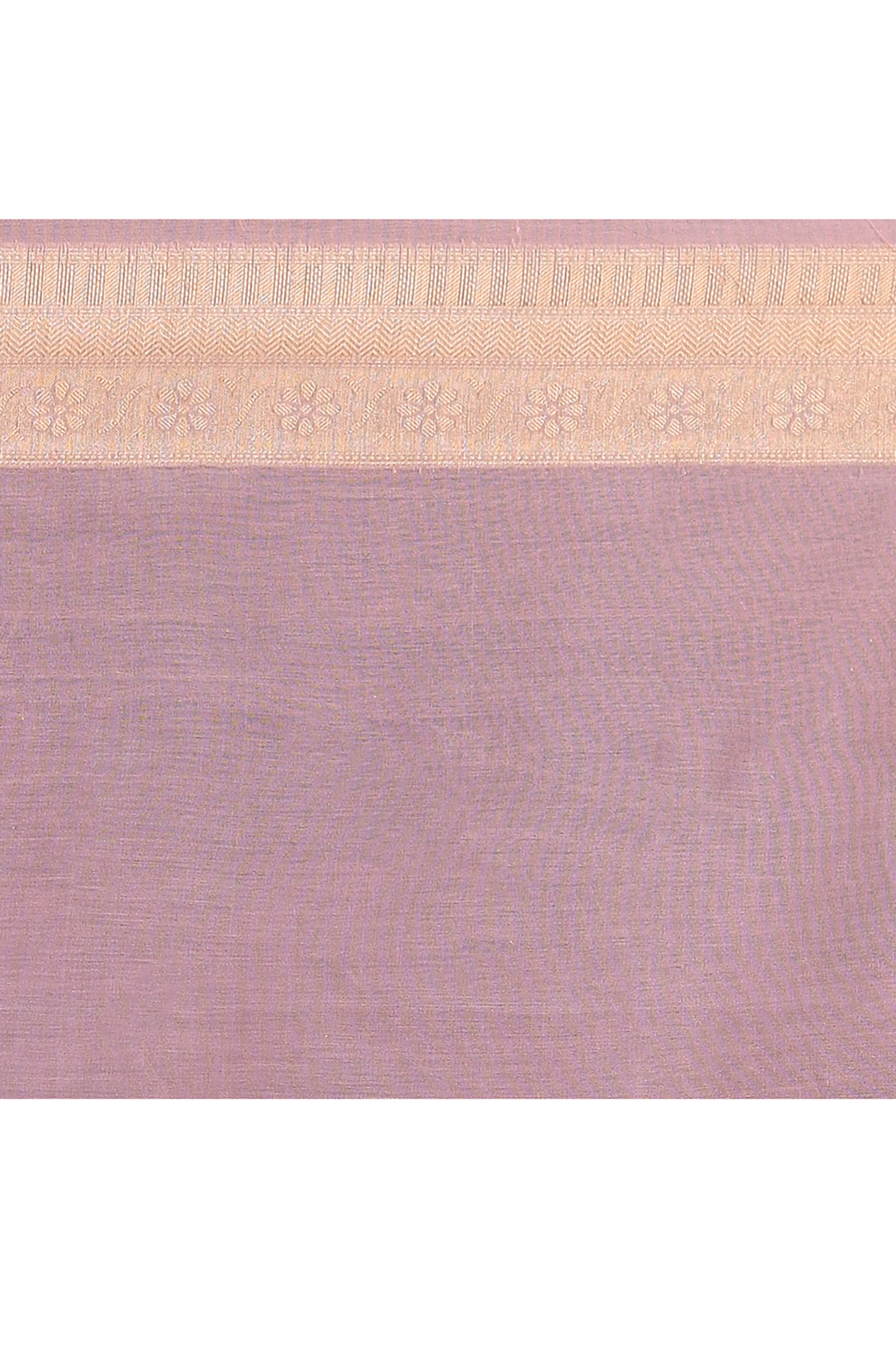 Cotton saree with golden zari banarasi border and motifs checkered pattern-Mauve