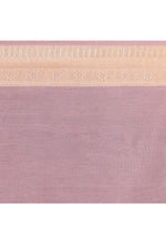 Cotton saree with golden zari banarasi border and motifs checkered pattern-Mauve