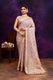 Cotton saree with golden zari banarasi border and motifs checkered pattern-Mauve