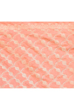 Pure Katan Silk Saree with Zari Buti & Woven Border – Peach