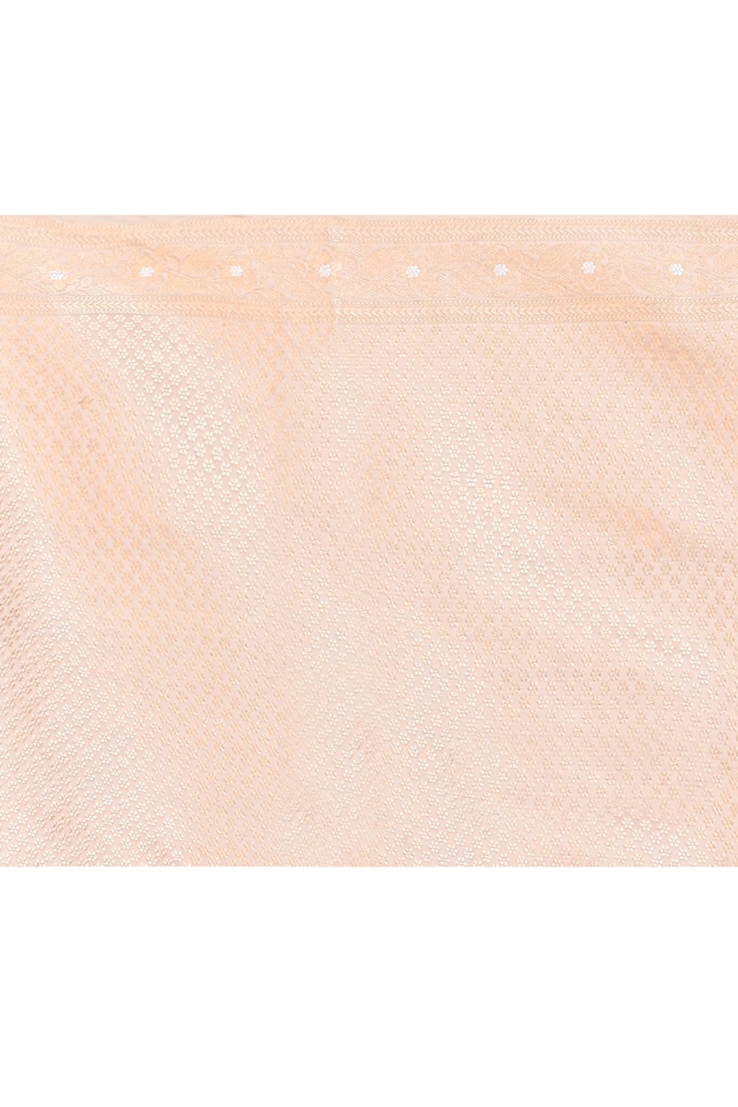 Pure Katan Silk Saree with Zari Buti & Woven Border – Baby Pink