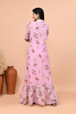 Pure linen floral one piece- Pink