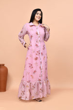 Pure linen floral one piece- Pink