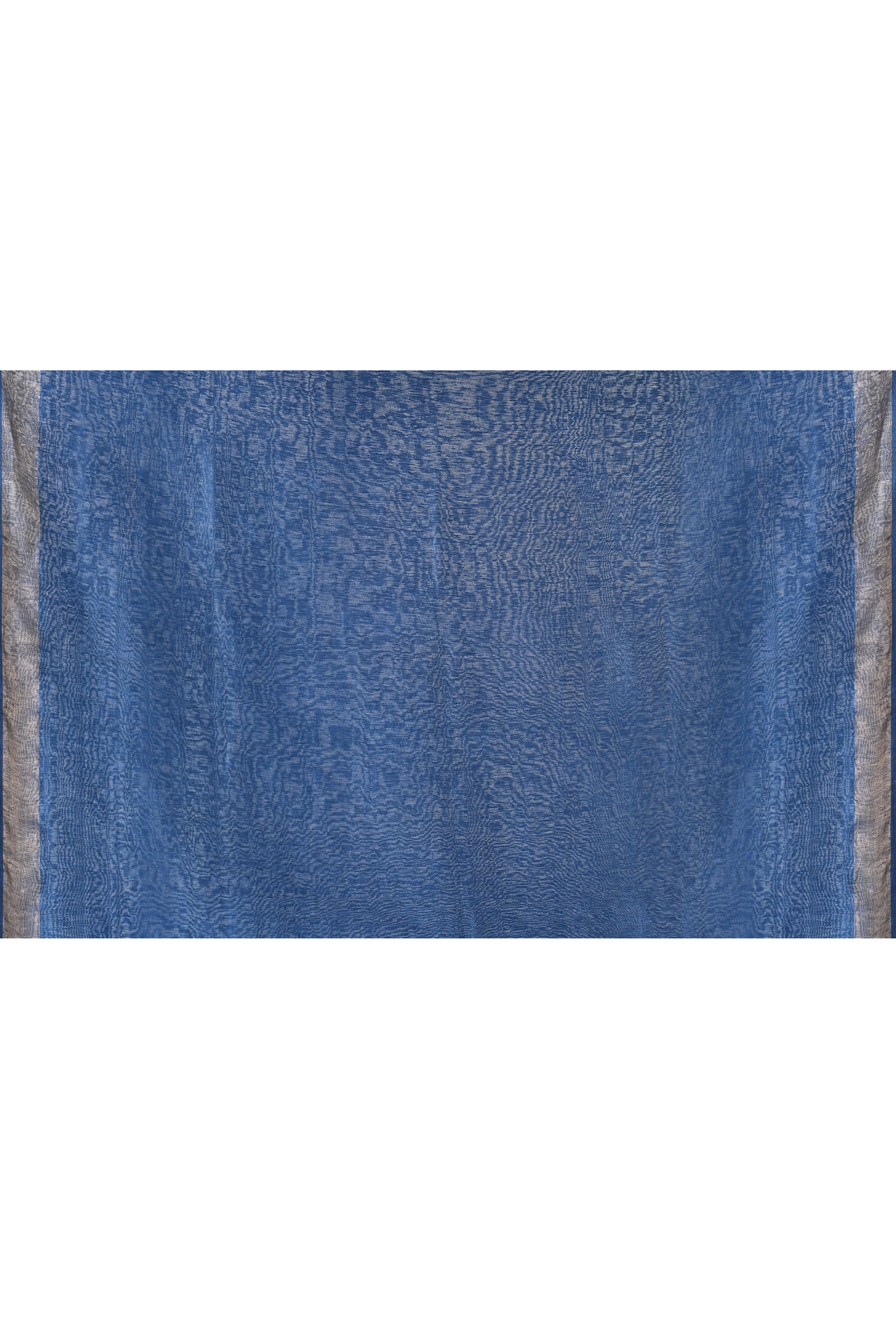 Pure handloom tussar linen saree with woven zari pallu